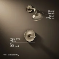 Rite-Temp® shower trim kit with cross handle, 1.75 gpm^Kohler Best