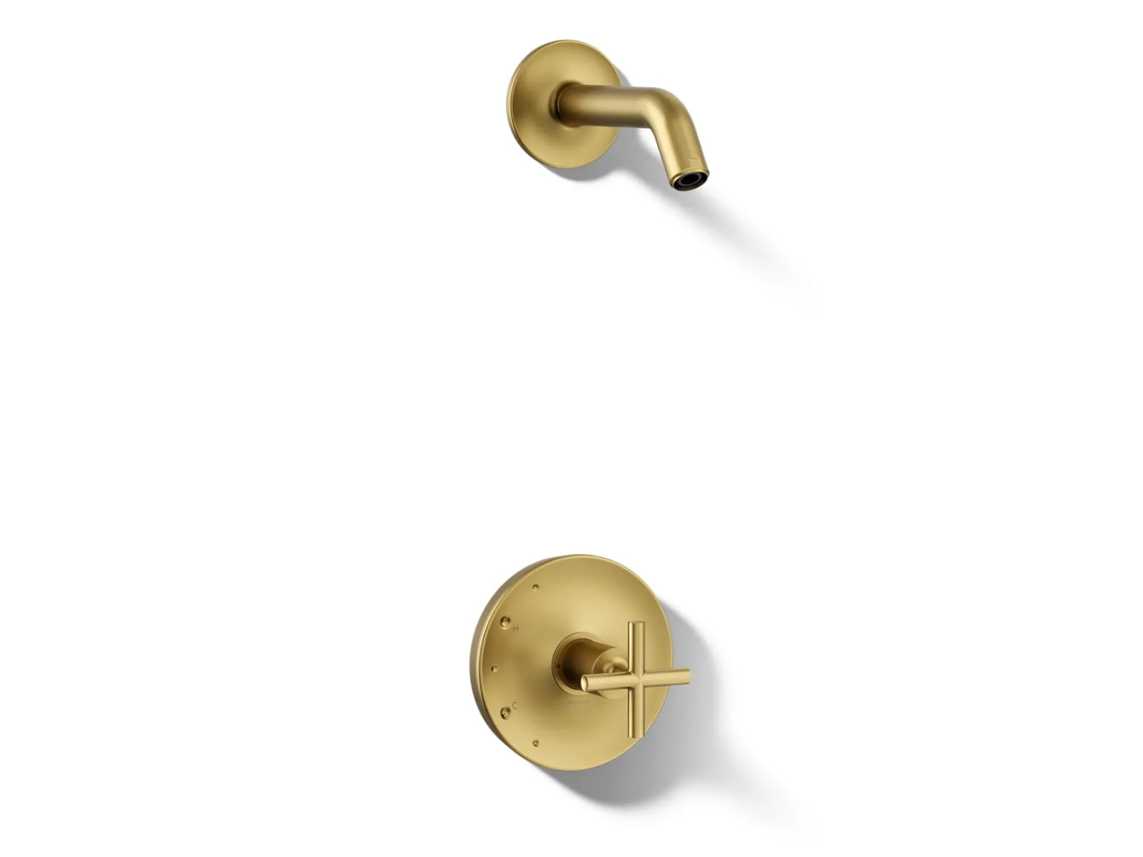Rite-Temp® shower trim kit with cross handle, without showerhead^Kohler Hot