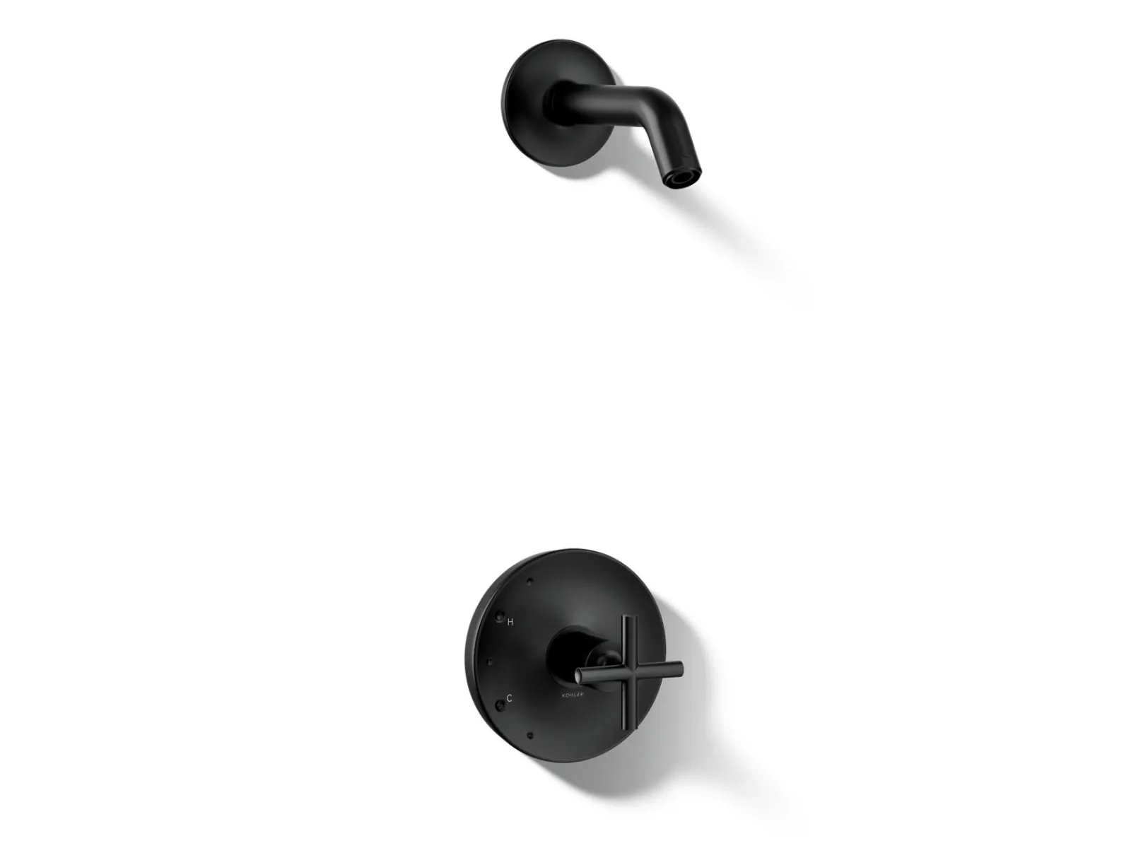 Rite-Temp® shower trim kit with cross handle, without showerhead^Kohler Hot
