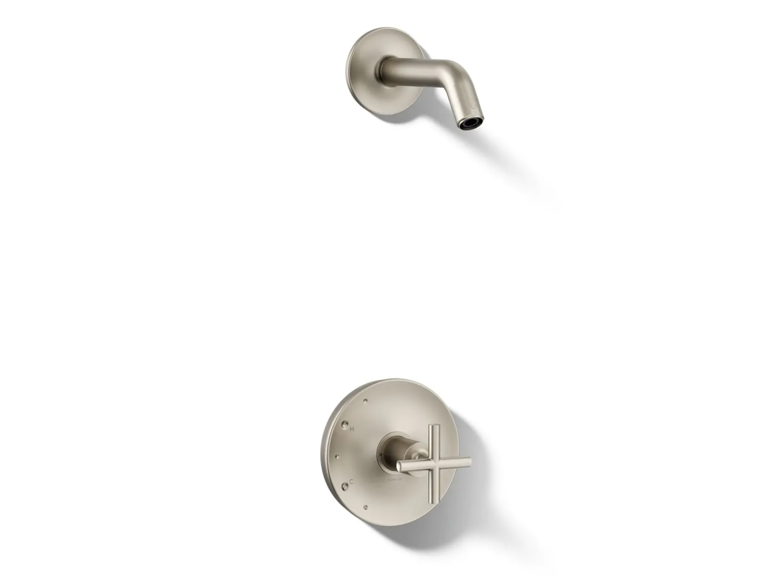Rite-Temp® shower trim kit with cross handle, without showerhead^Kohler Hot