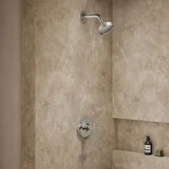 Rite-Temp® shower trim kit with cross handle, without showerhead^Kohler Hot