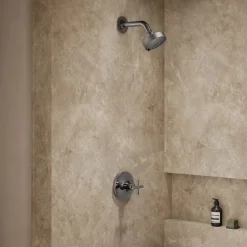 Rite-Temp® shower trim kit with cross handle, without showerhead^Kohler Hot
