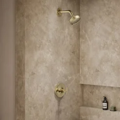 Rite-Temp® shower trim kit with cross handle, without showerhead^Kohler Hot