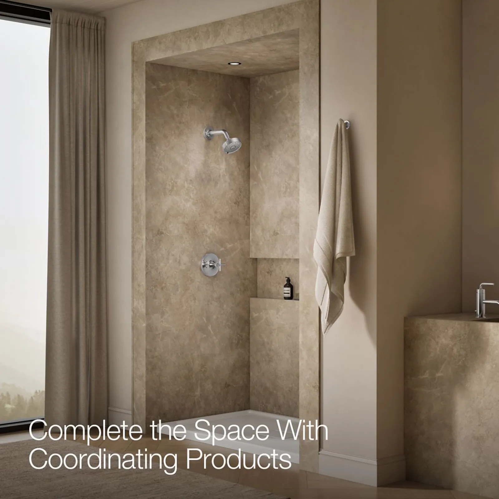 Rite-Temp® shower trim kit with cross handle, without showerhead^Kohler Hot