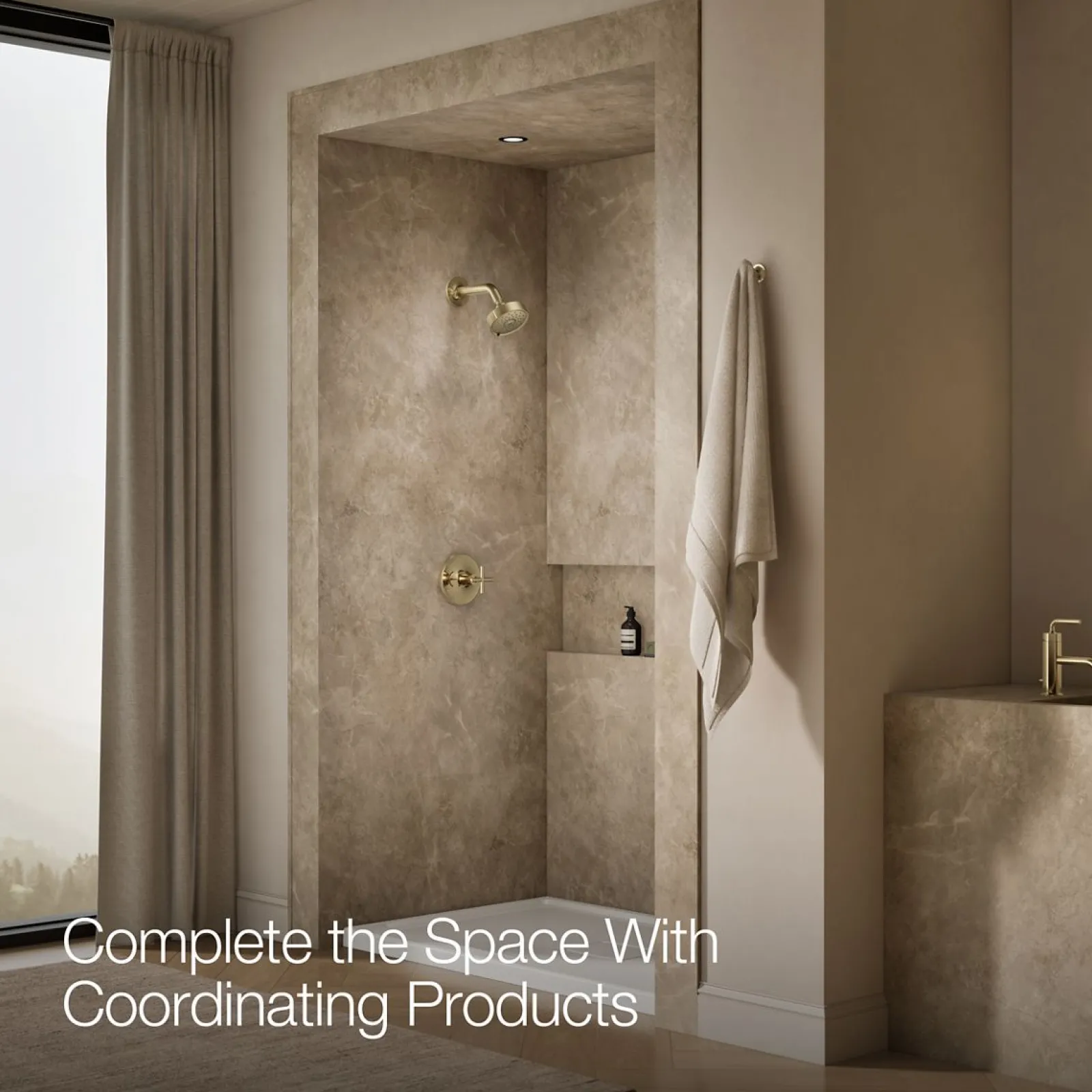 Rite-Temp® shower trim kit with cross handle, without showerhead^Kohler Hot
