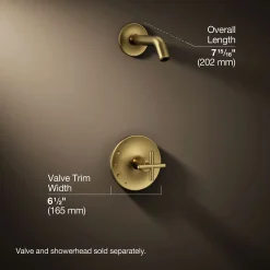 Rite-Temp® shower trim kit with cross handle, without showerhead^Kohler Hot