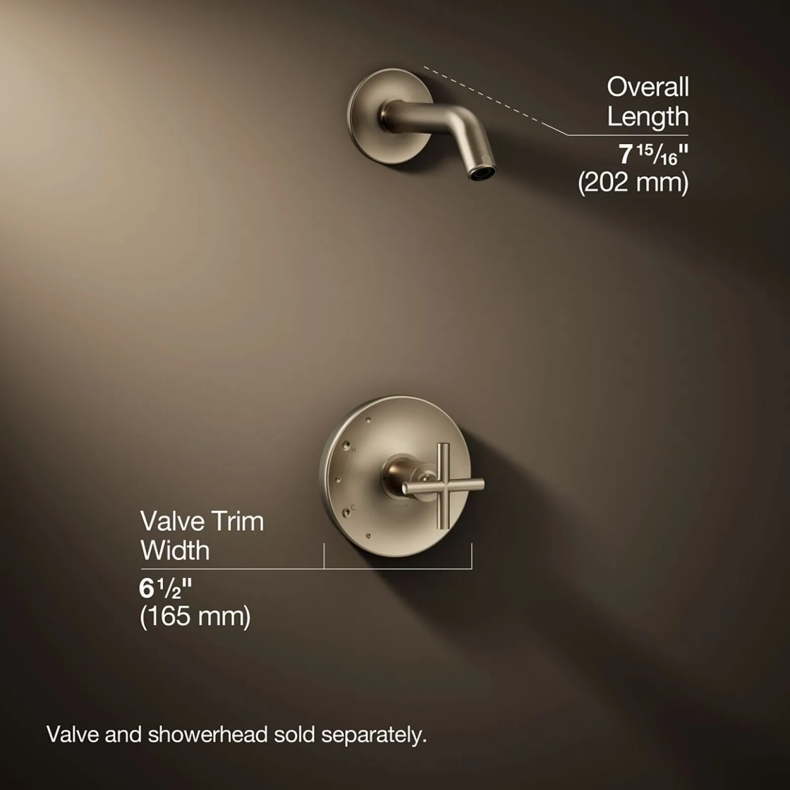 Rite-Temp® shower trim kit with cross handle, without showerhead^Kohler Hot