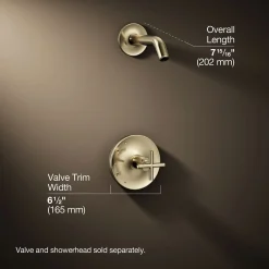 Rite-Temp® shower trim kit with cross handle, without showerhead^Kohler Hot