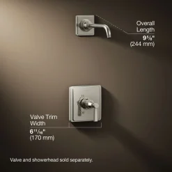 Rite-Temp® shower trim kit with lever handle, without showerhead^Kohler Hot