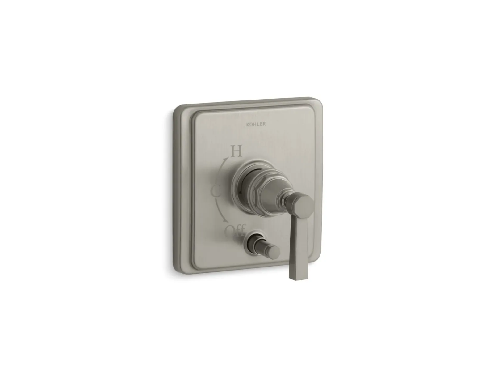 Rite-Temp® valve trim with push-button diverter and lever handle^Kohler Online