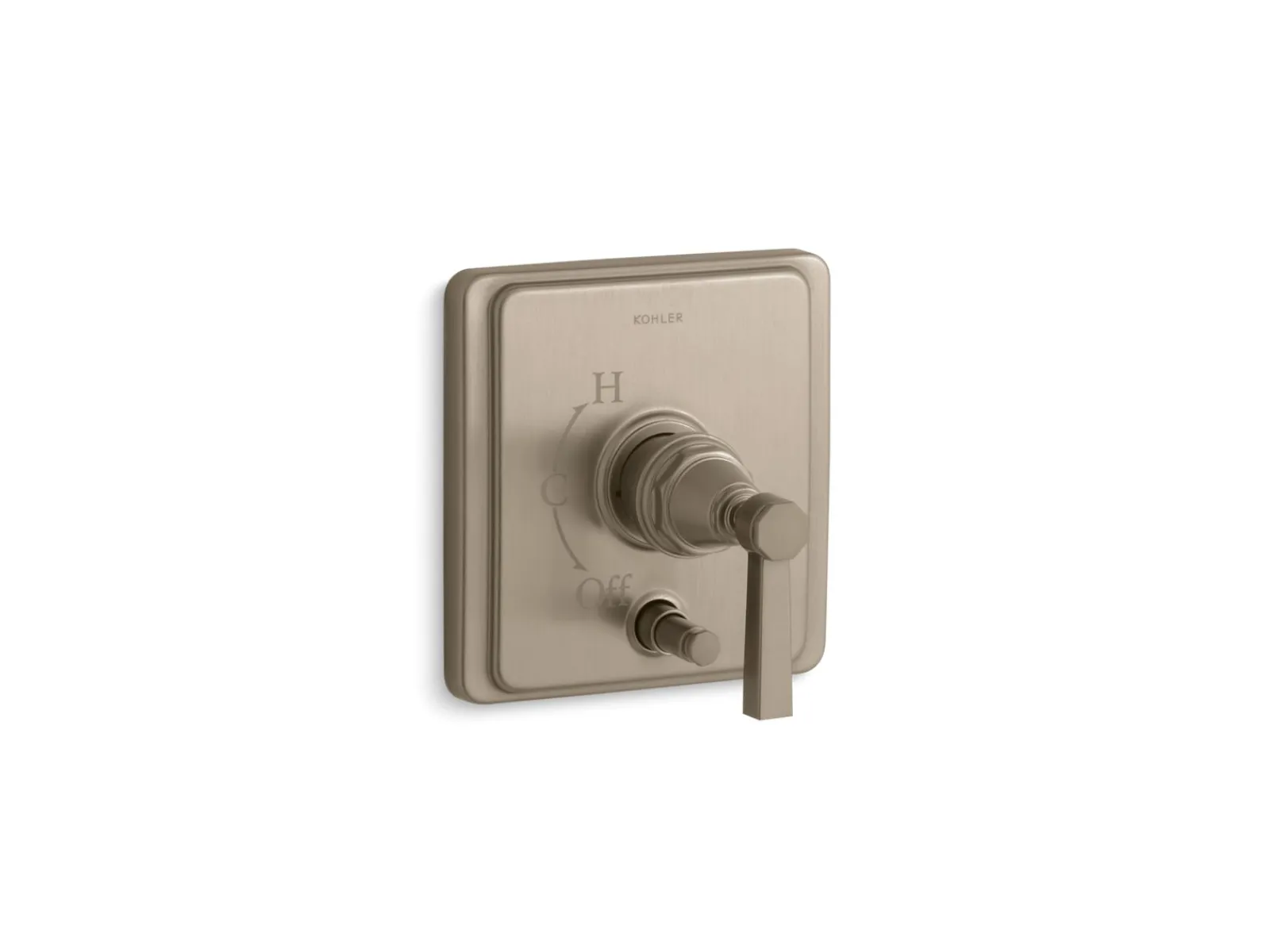 Rite-Temp® valve trim with push-button diverter and lever handle^Kohler Online