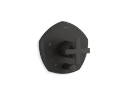 Rite-Temp® valve trim with push-button diverter and cross handle^Kohler Clearance