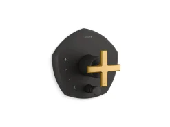 Rite-Temp® valve trim with push-button diverter and cross handle^Kohler Clearance