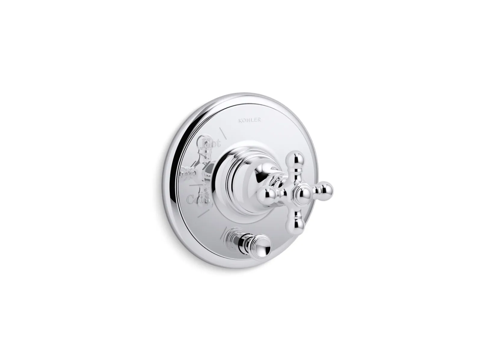 Rite-Temp® valve trim with push-button diverter and cross handle^Kohler Outlet