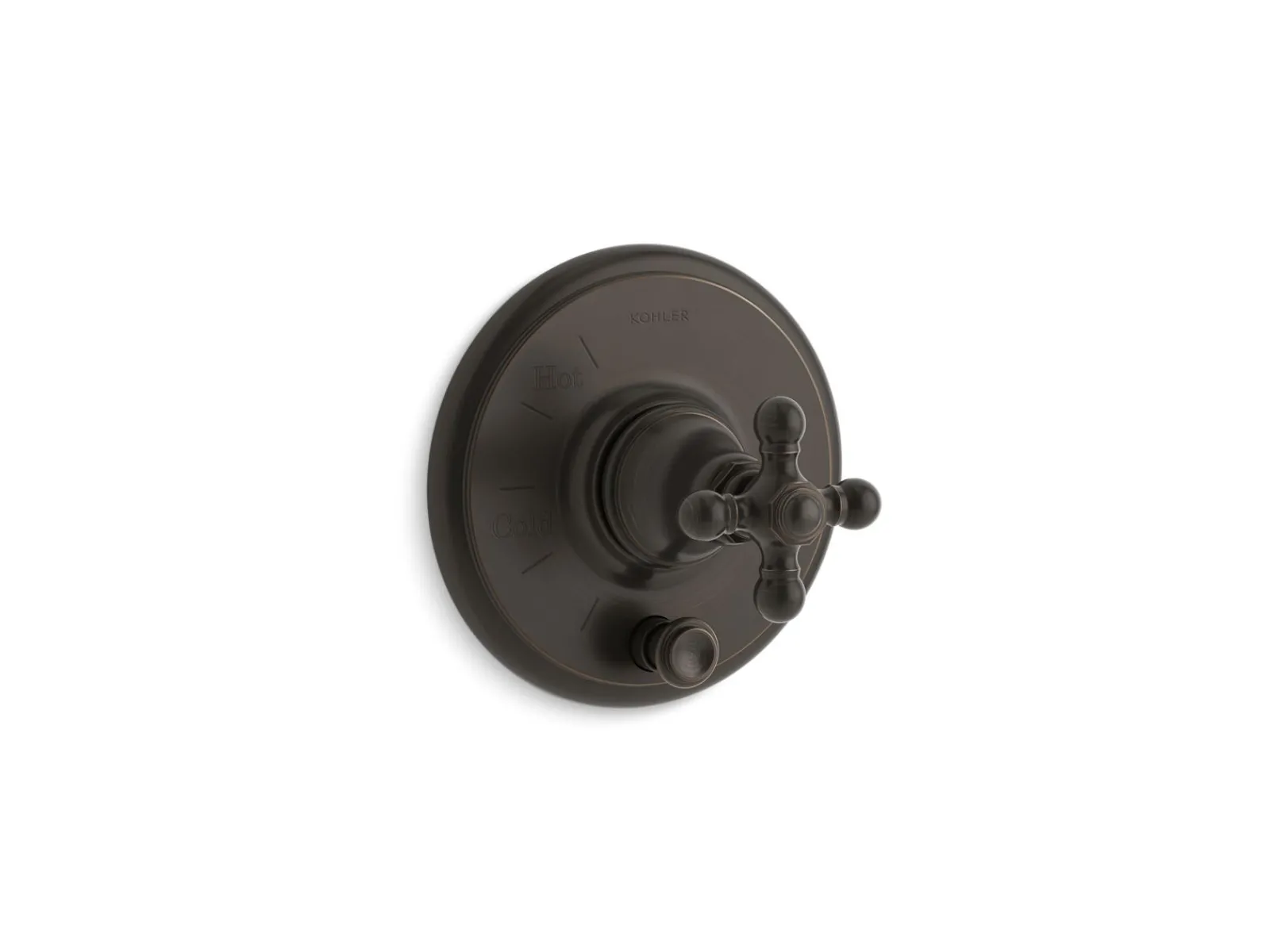 Rite-Temp® valve trim with push-button diverter and cross handle^Kohler Outlet