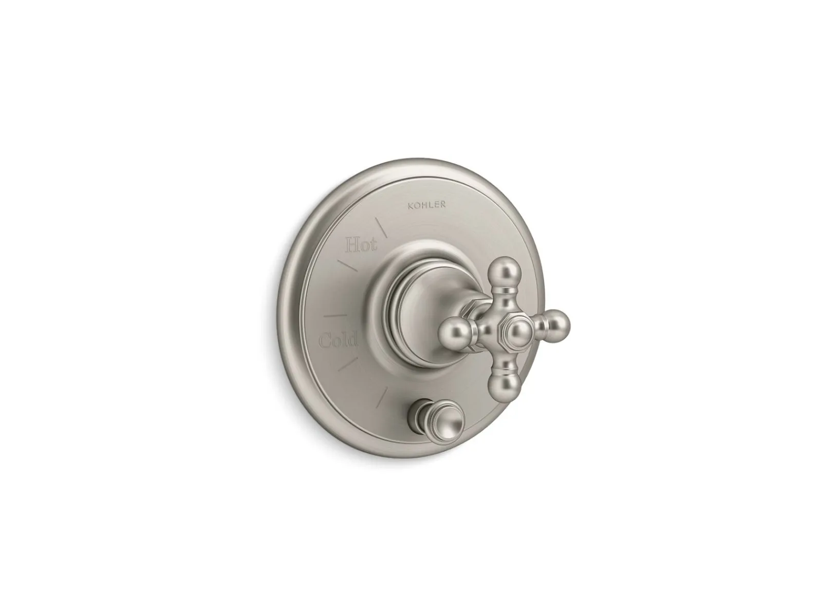 Rite-Temp® valve trim with push-button diverter and cross handle^Kohler Outlet