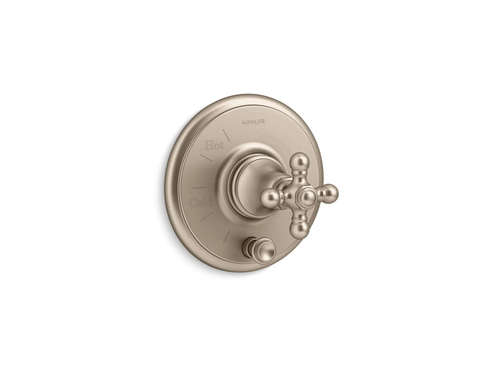 Rite-Temp® valve trim with push-button diverter and cross handle^Kohler Outlet