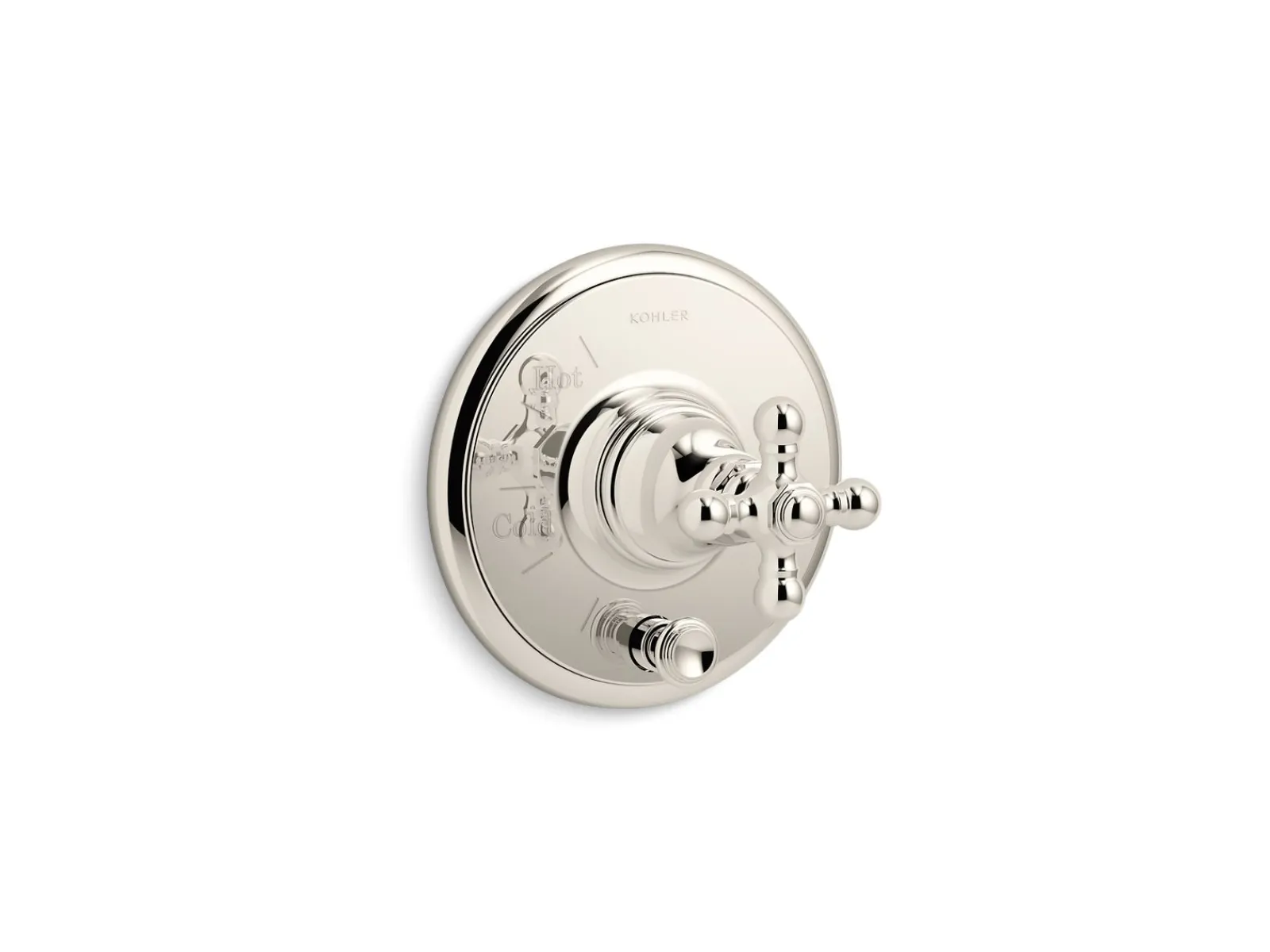 Rite-Temp® valve trim with push-button diverter and cross handle^Kohler Outlet
