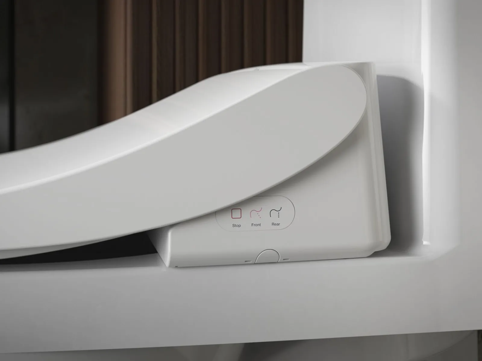 Round-front bidet toilet seat with remote control^Kohler Best