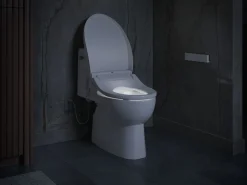 Round-front bidet toilet seat with remote control^Kohler Best