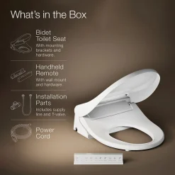 Round-front bidet toilet seat with remote control^Kohler Best