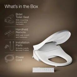 Round-front bidet toilet seat with remote control^Kohler Best