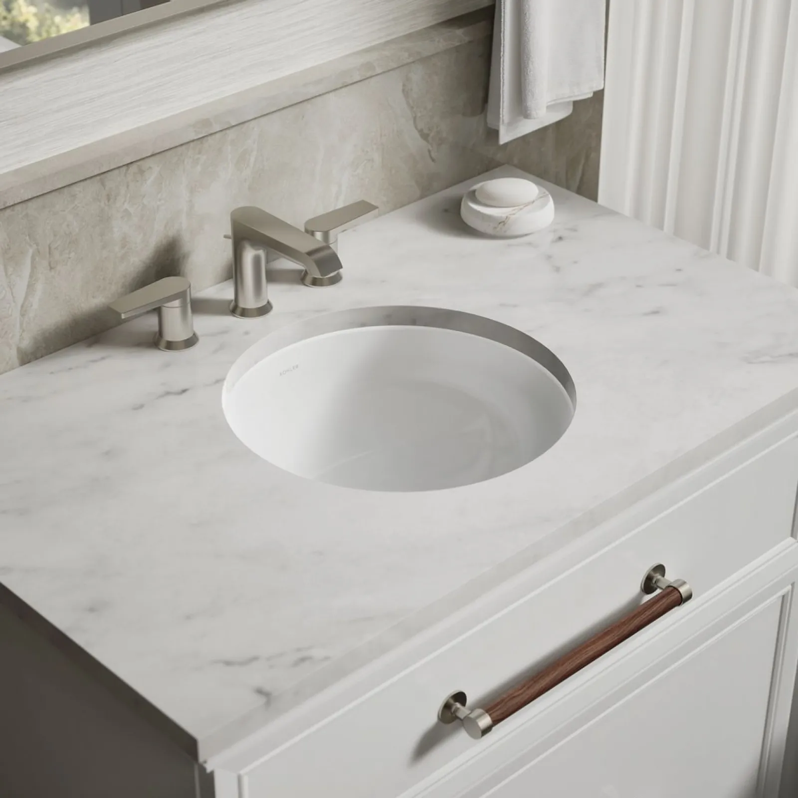 16-1/8" round undermount bathroom sink, no overflow^Kohler Clearance