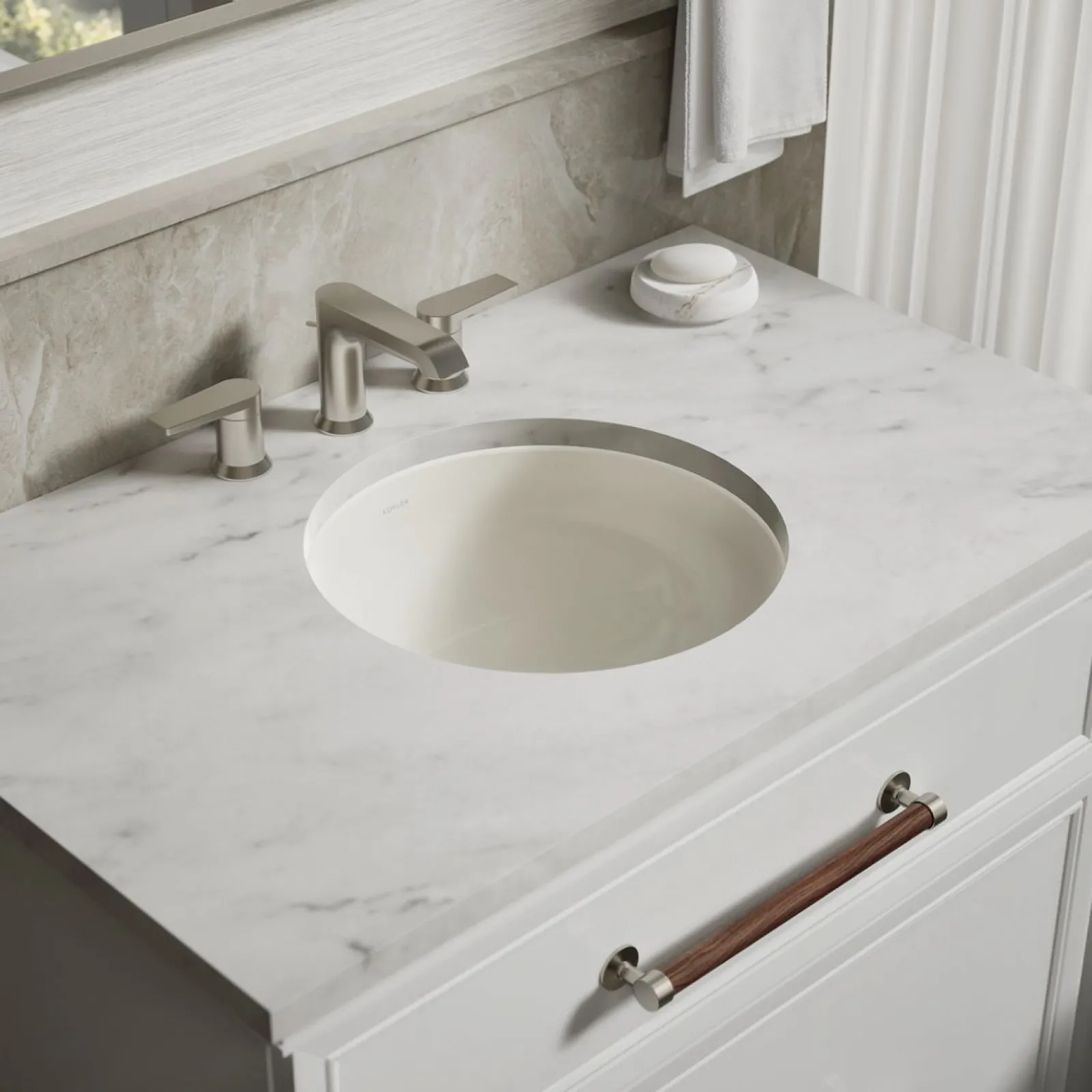 16-1/8" round undermount bathroom sink, no overflow^Kohler Clearance