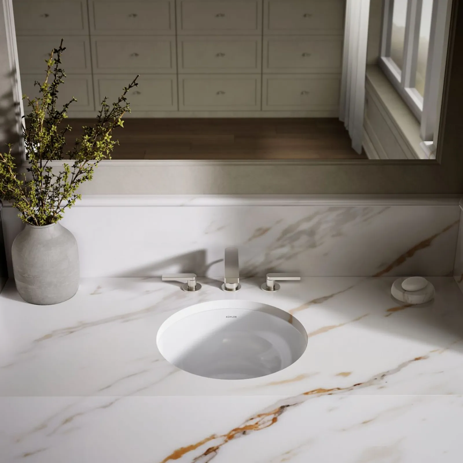 16-1/4" round undermount bathroom sink, no overflow^Kohler Discount