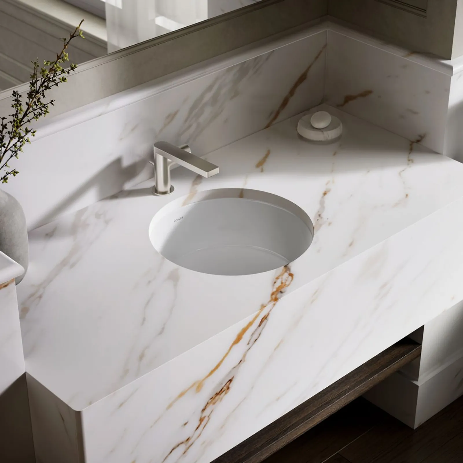 15-3/4" round undermount bathroom sink^Kohler Best