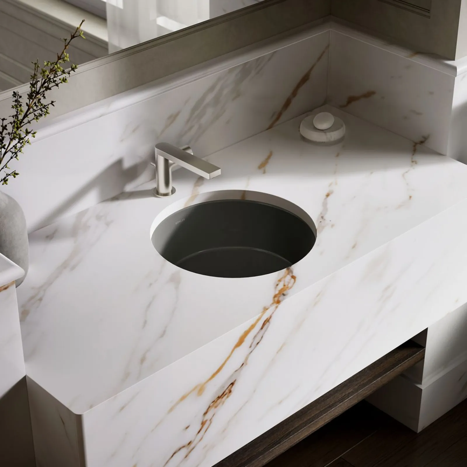 15-3/4" round undermount bathroom sink^Kohler Best