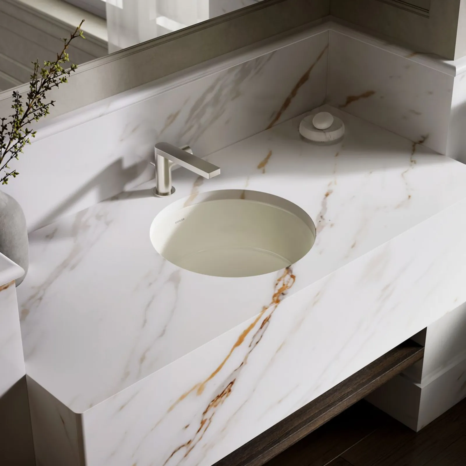 15-3/4" round undermount bathroom sink^Kohler Best