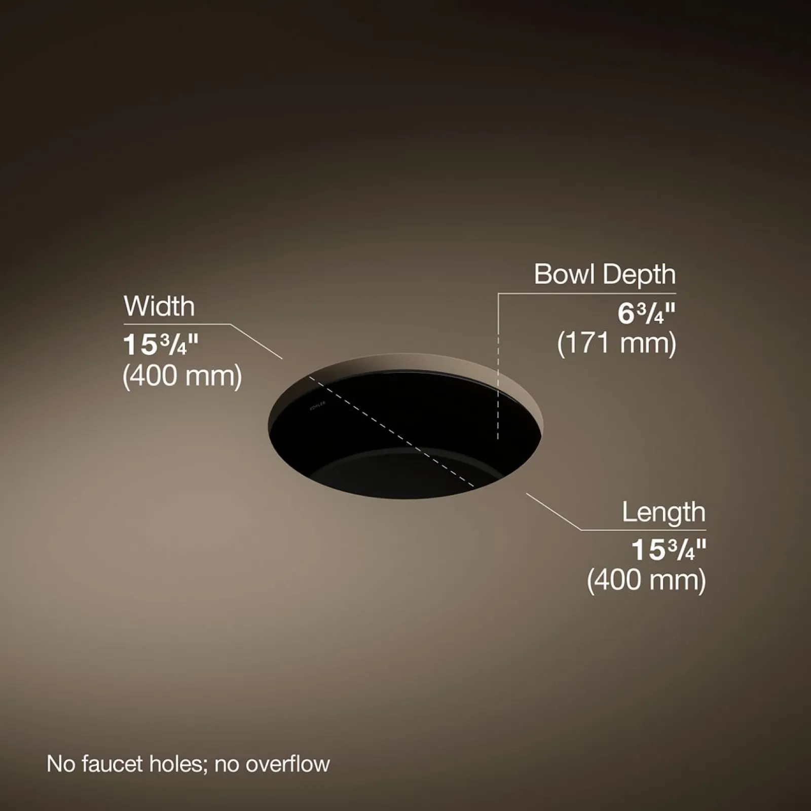 15-3/4" round undermount bathroom sink^Kohler Best