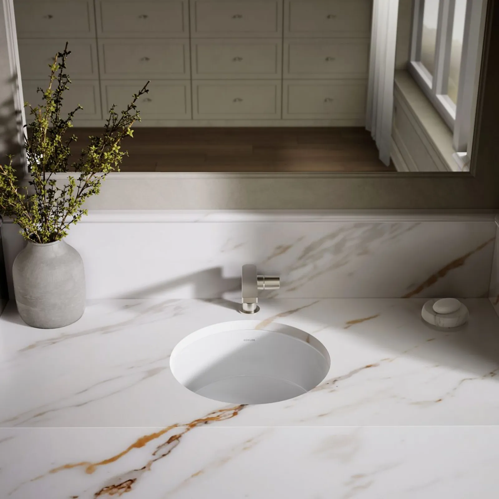 15-3/4" round undermount bathroom sink^Kohler Best