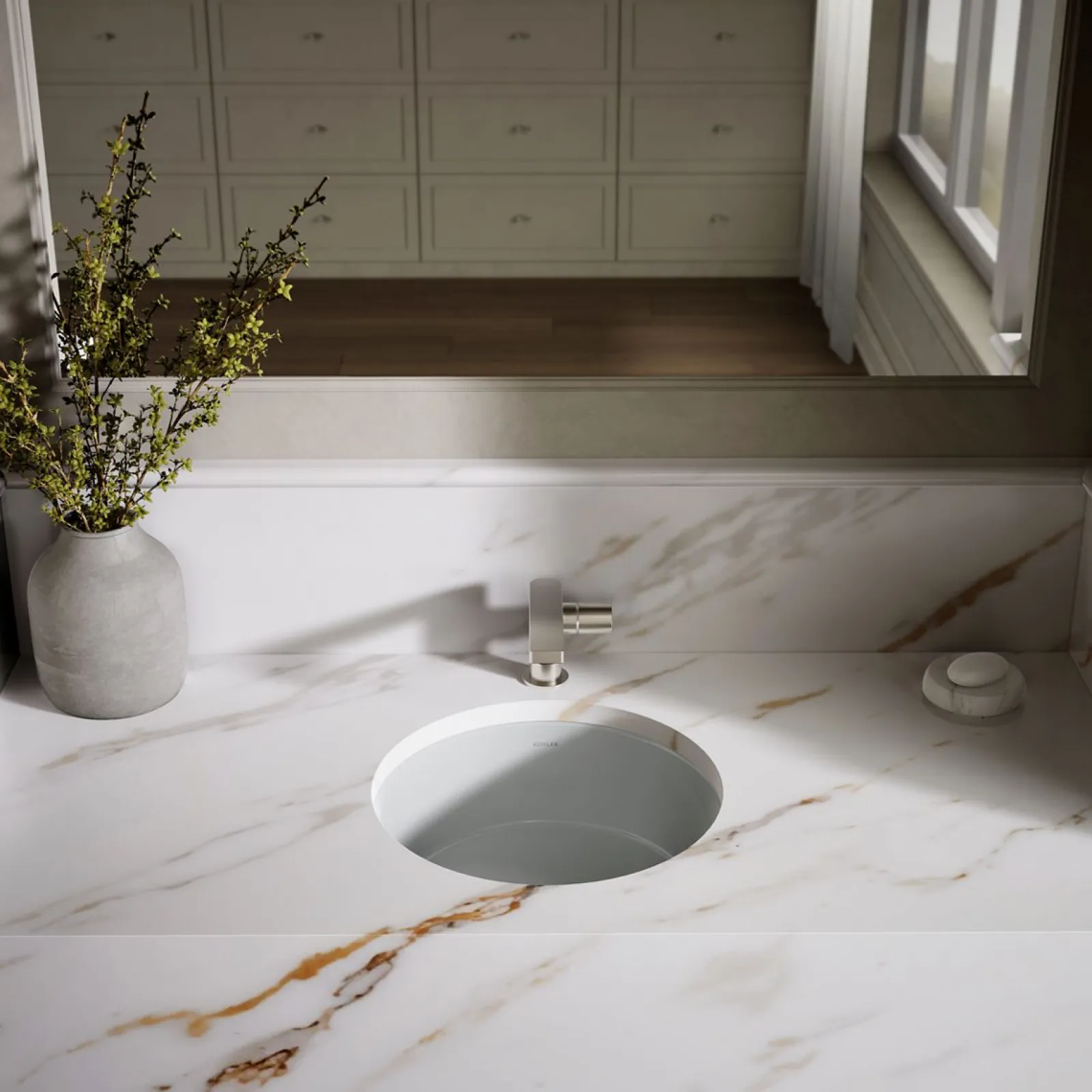 15-3/4" round undermount bathroom sink^Kohler Best