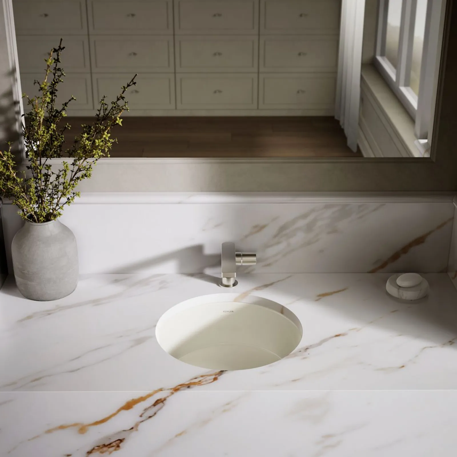 15-3/4" round undermount bathroom sink^Kohler Best