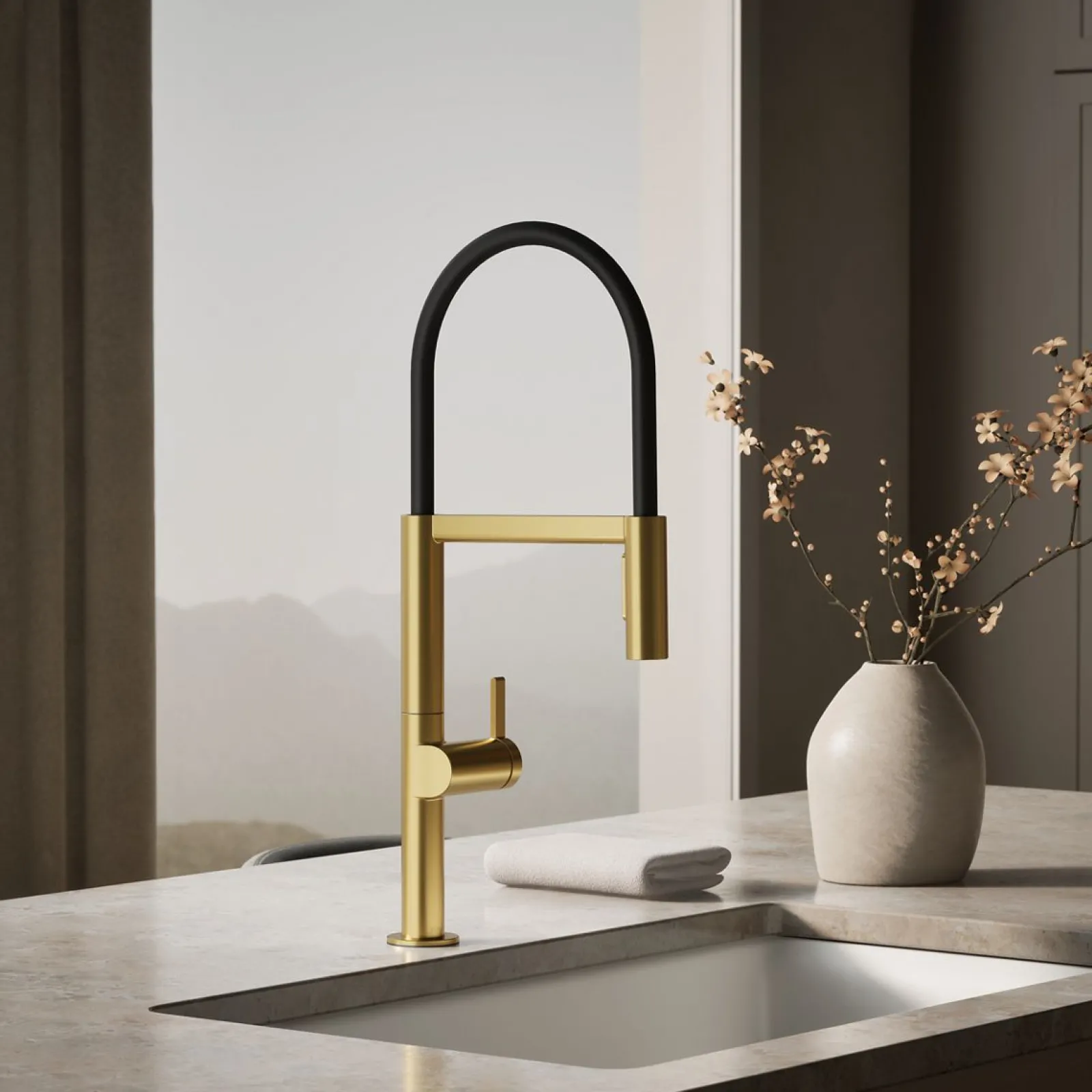 Semi-professional kitchen sink faucet with two-function sprayhead^Kohler Best