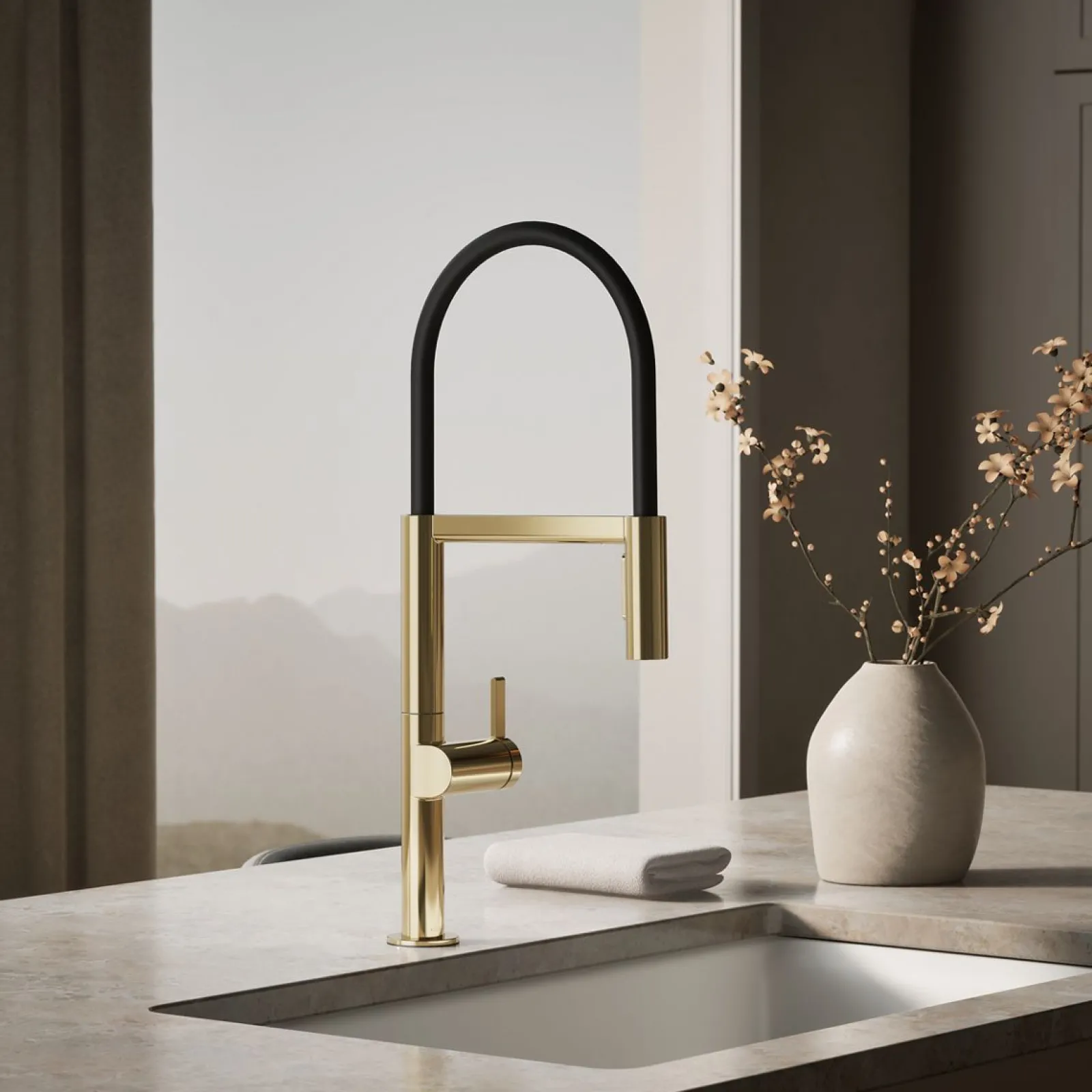 Semi-professional kitchen sink faucet with two-function sprayhead^Kohler Best