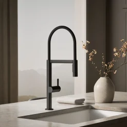 Semi-professional kitchen sink faucet with two-function sprayhead^Kohler Best