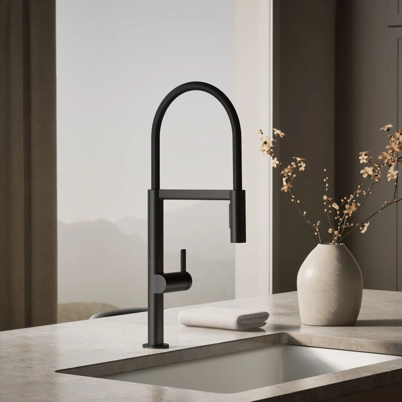 Semi-professional kitchen sink faucet with two-function sprayhead^Kohler Best