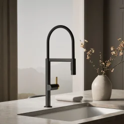 Semi-professional kitchen sink faucet with two-function sprayhead^Kohler Best