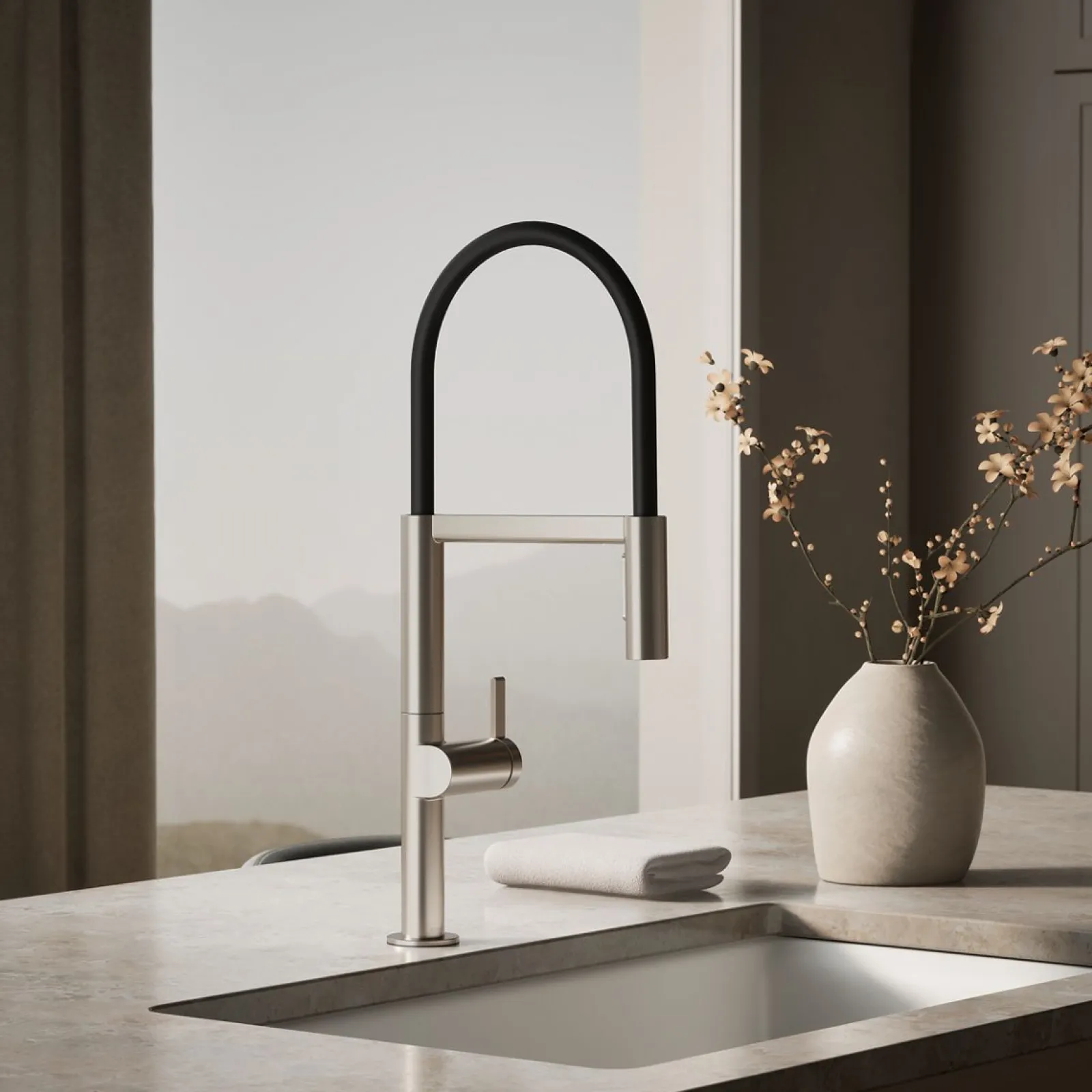 Semi-professional kitchen sink faucet with two-function sprayhead^Kohler Best