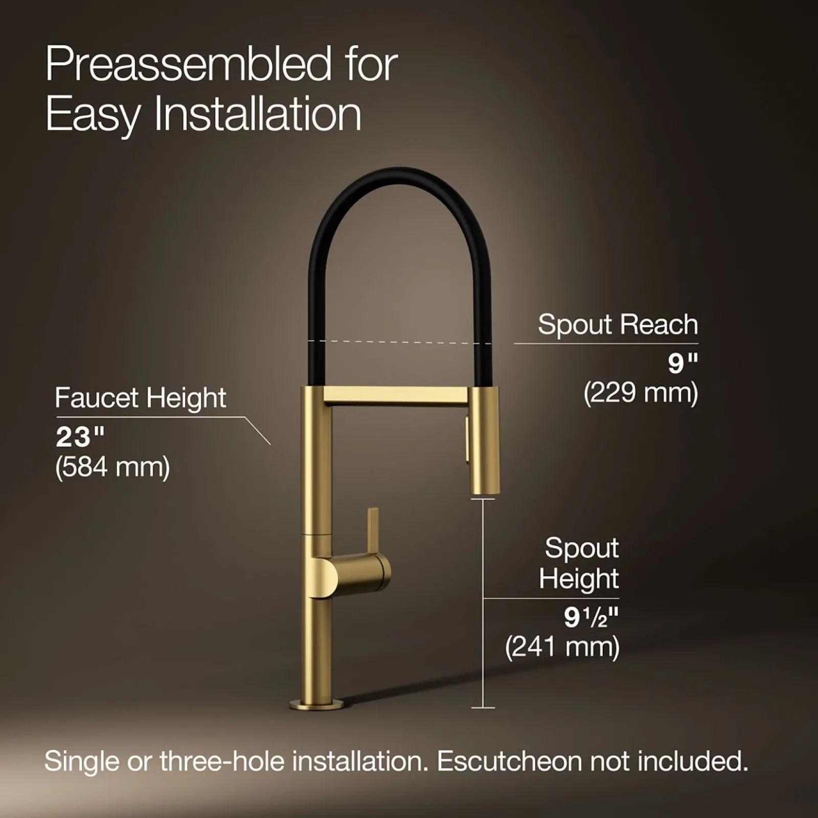 Semi-professional kitchen sink faucet with two-function sprayhead^Kohler Best