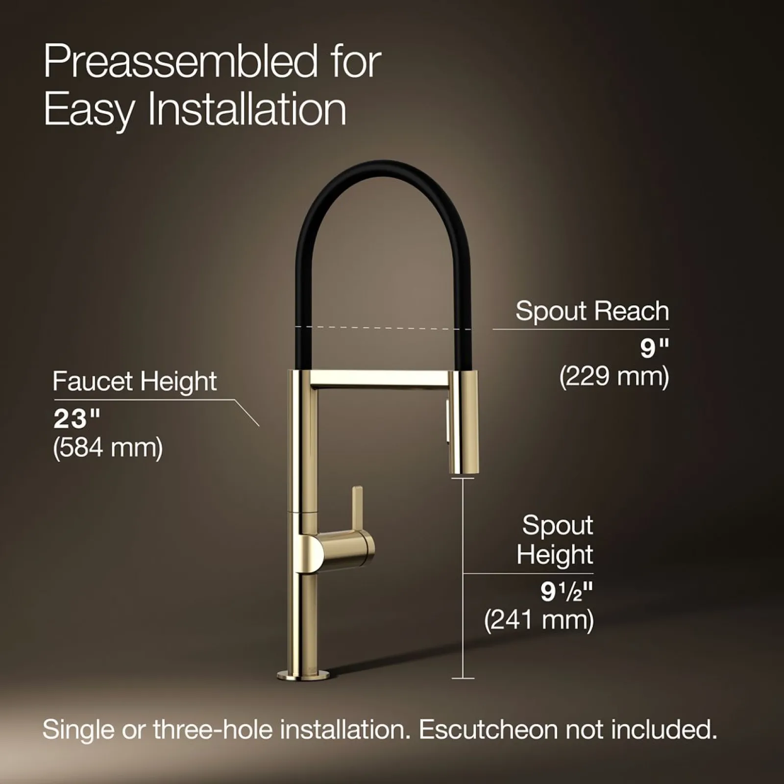 Semi-professional kitchen sink faucet with two-function sprayhead^Kohler Best
