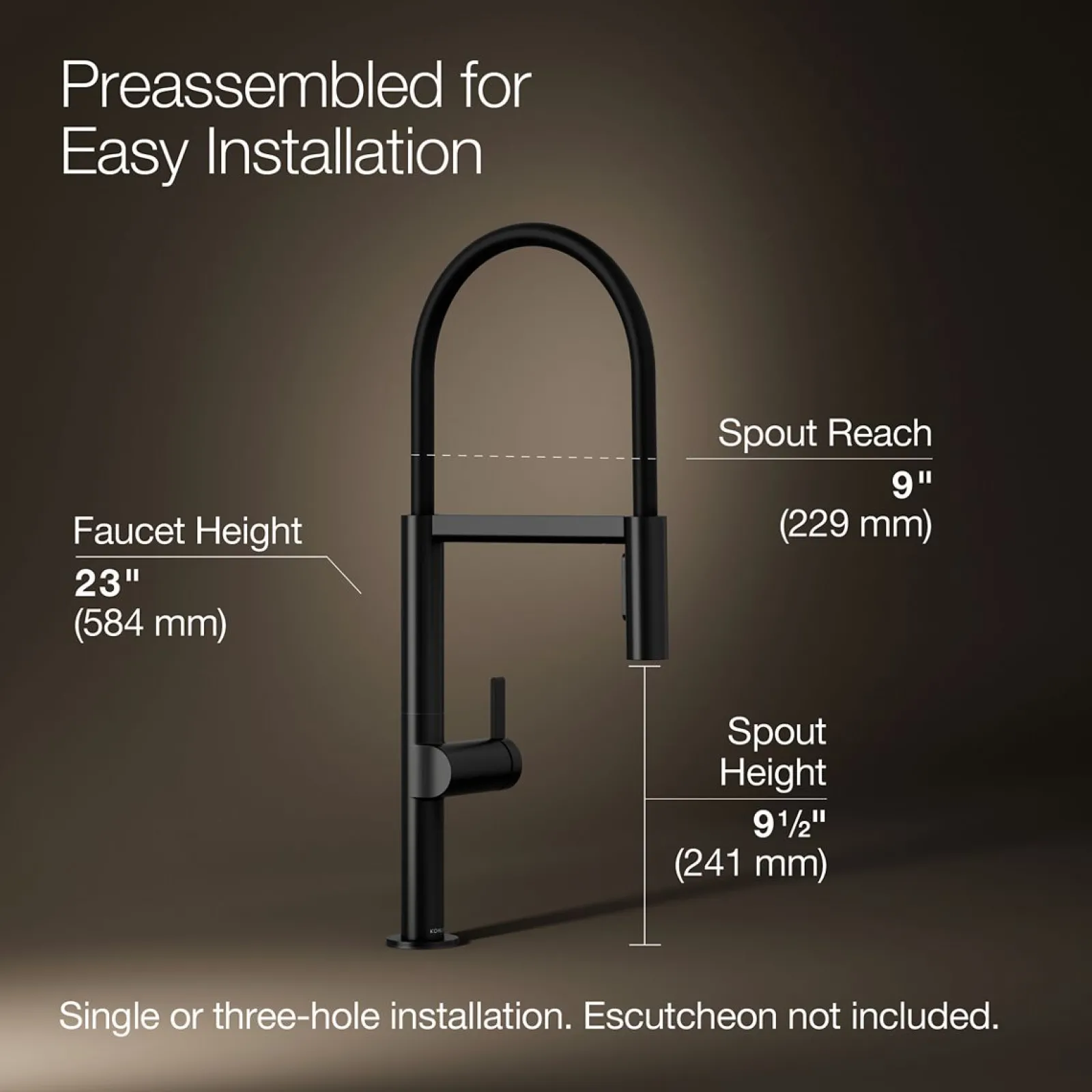 Semi-professional kitchen sink faucet with two-function sprayhead^Kohler Best