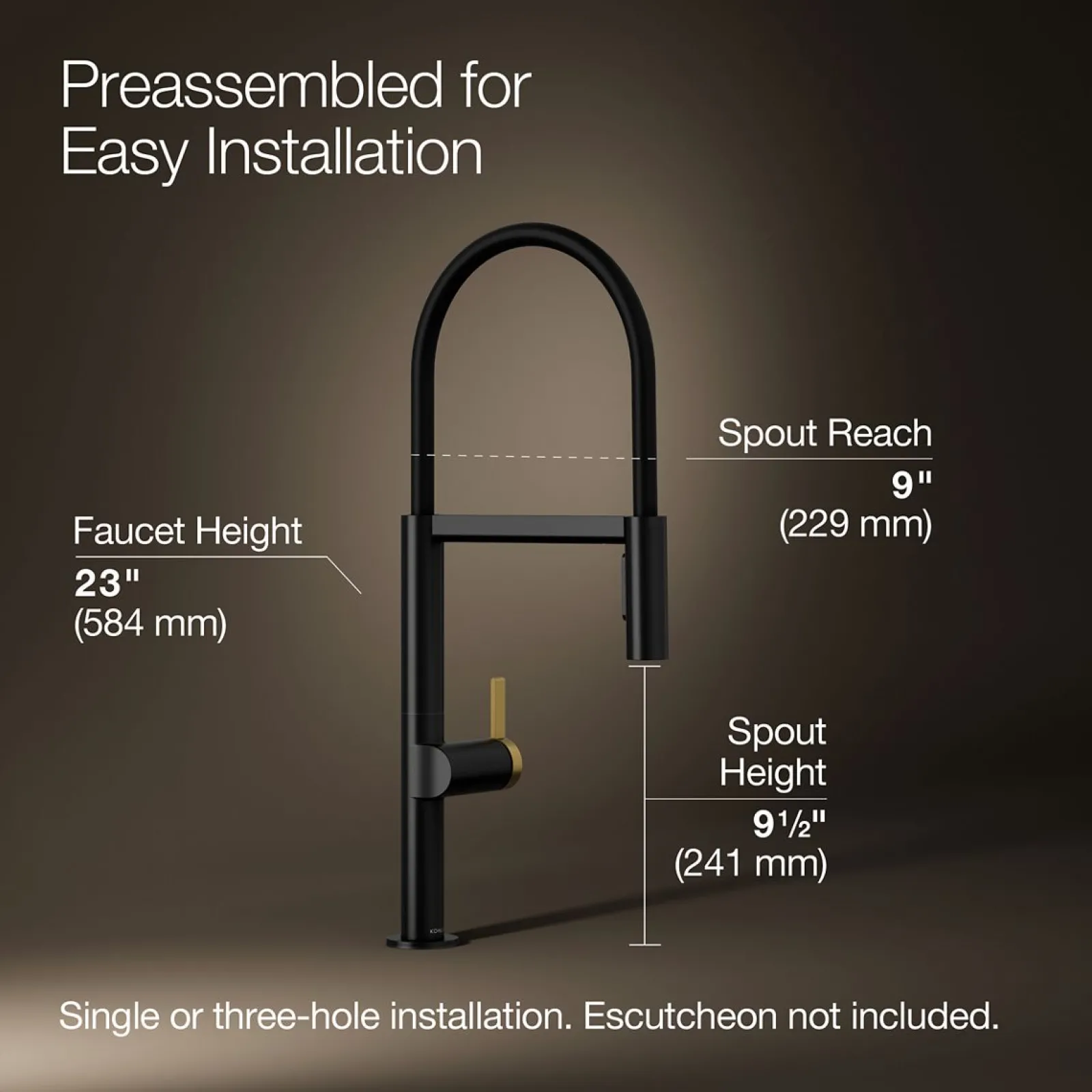 Semi-professional kitchen sink faucet with two-function sprayhead^Kohler Best