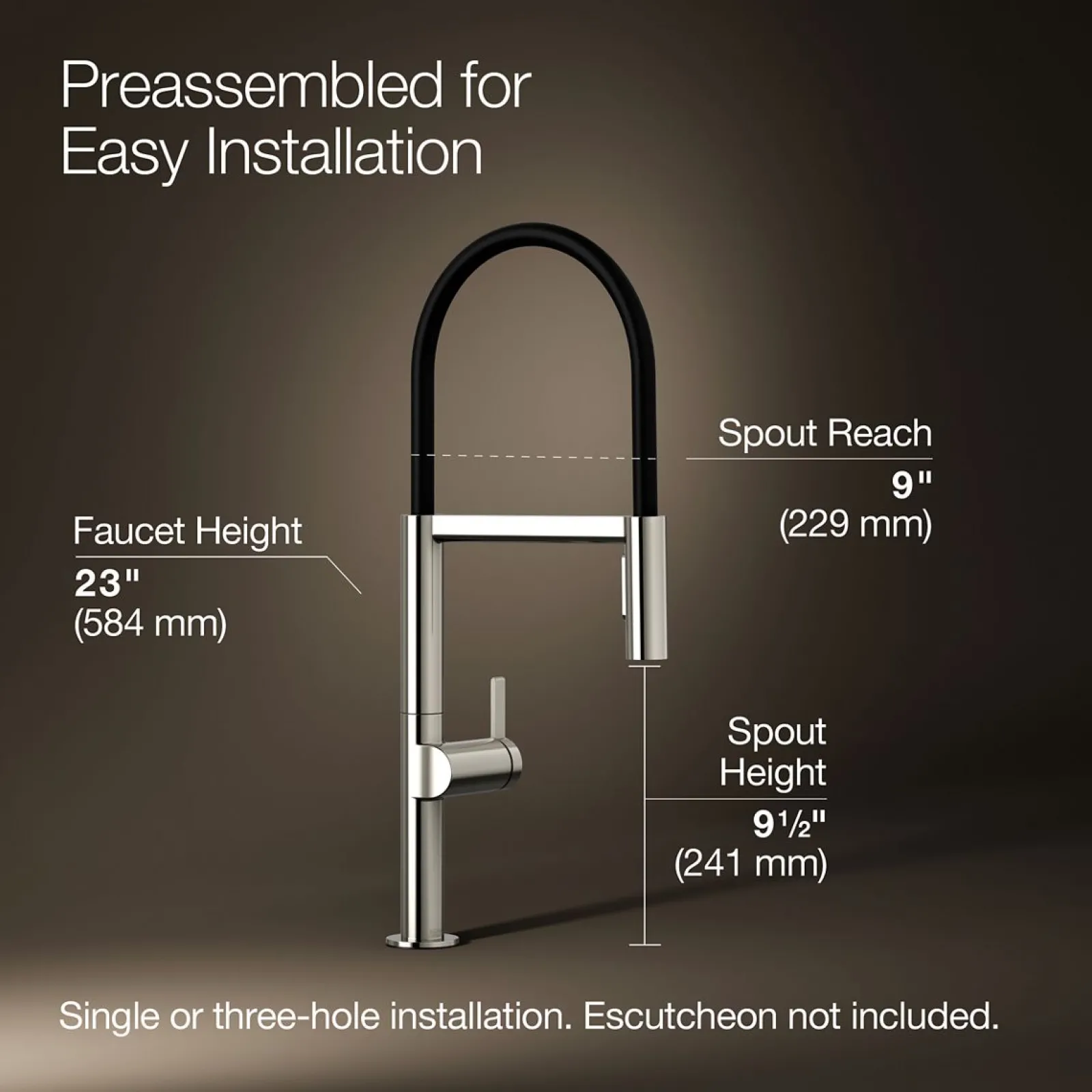 Semi-professional kitchen sink faucet with two-function sprayhead^Kohler Best