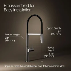 Semi-professional kitchen sink faucet with two-function sprayhead^Kohler Best