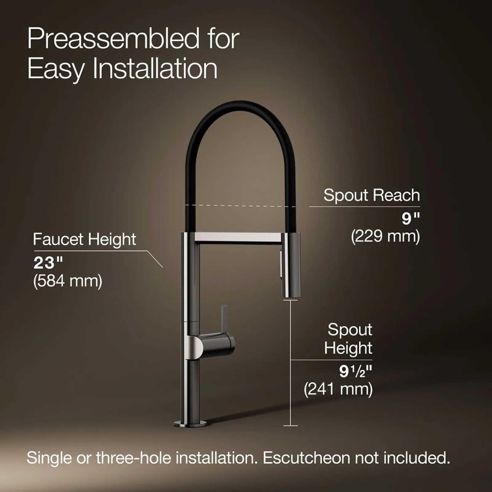 Semi-professional kitchen sink faucet with two-function sprayhead^Kohler Best