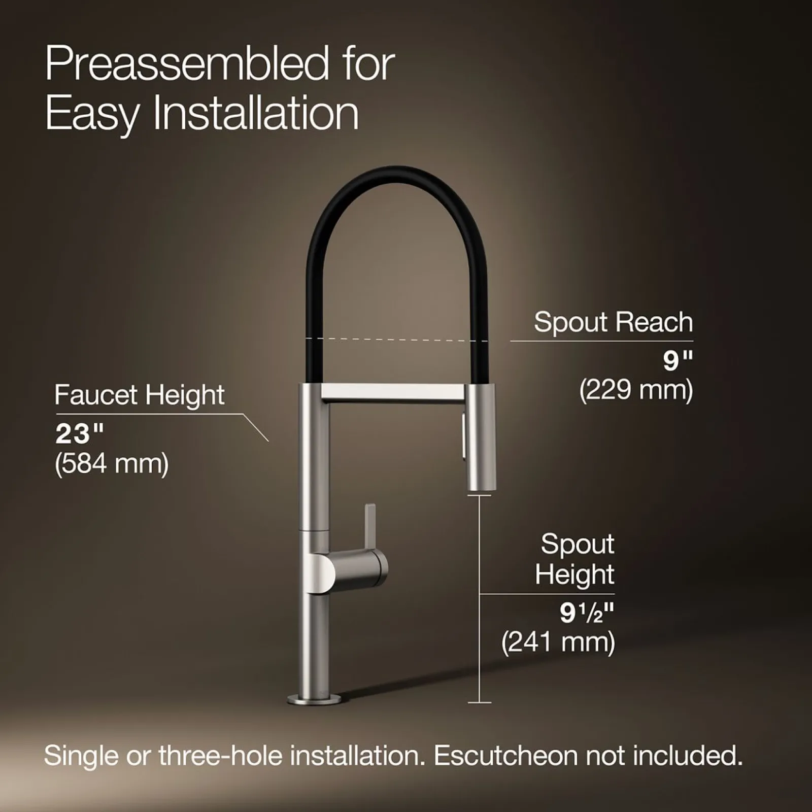 Semi-professional kitchen sink faucet with two-function sprayhead^Kohler Best